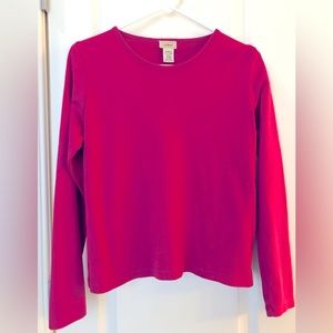 Ll Bean long sleeve dark pink small 100% cotton excellent, like new